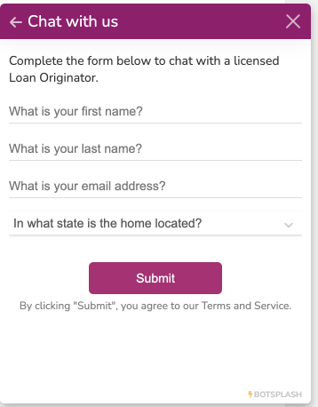 Form-based chat box