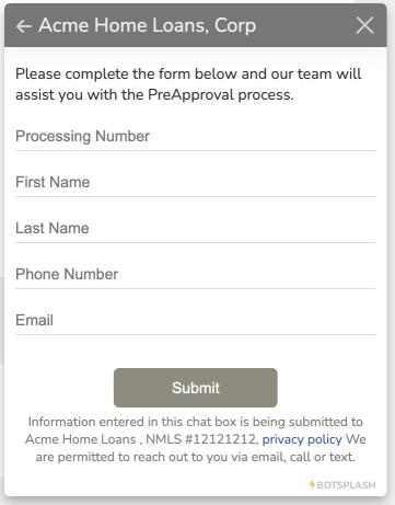 Returning customer chat box