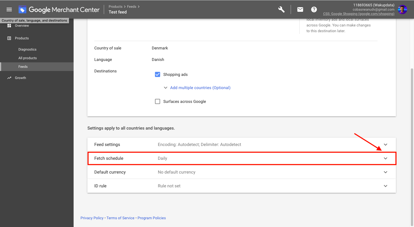 Get it from your Google Merchant Centre account 3