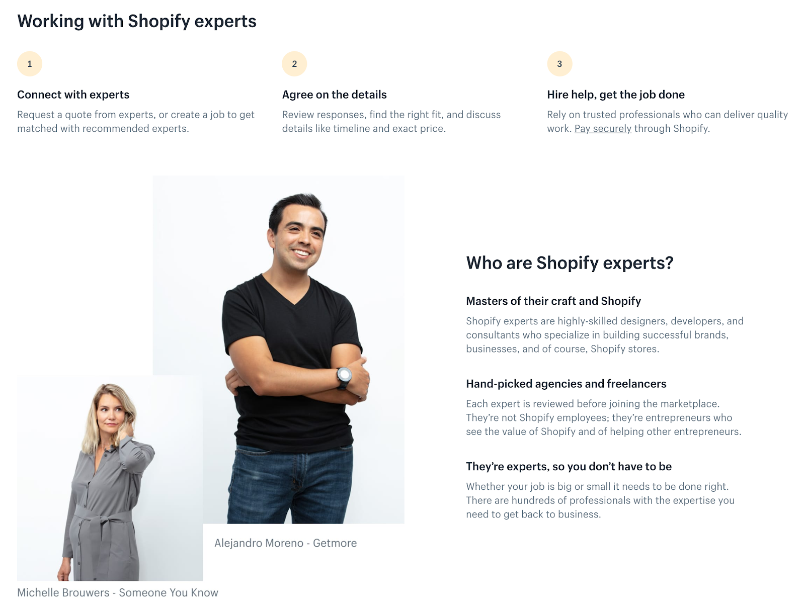 Shopifyエキスパートの仕事に関する公式ページ