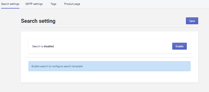 Search settingsページ