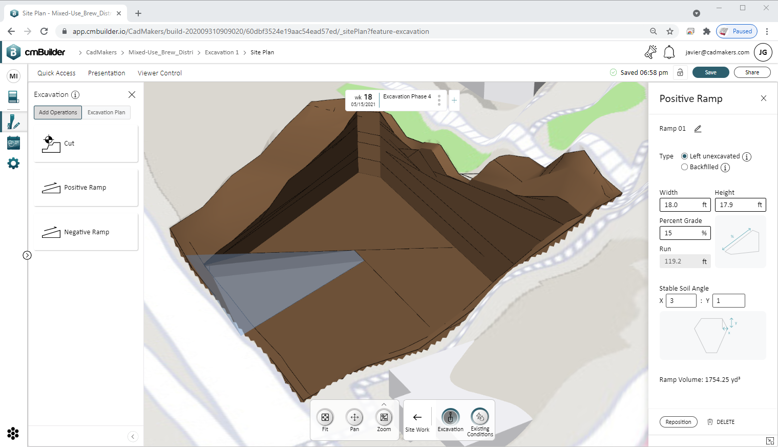 excavation planning on cmBuilder