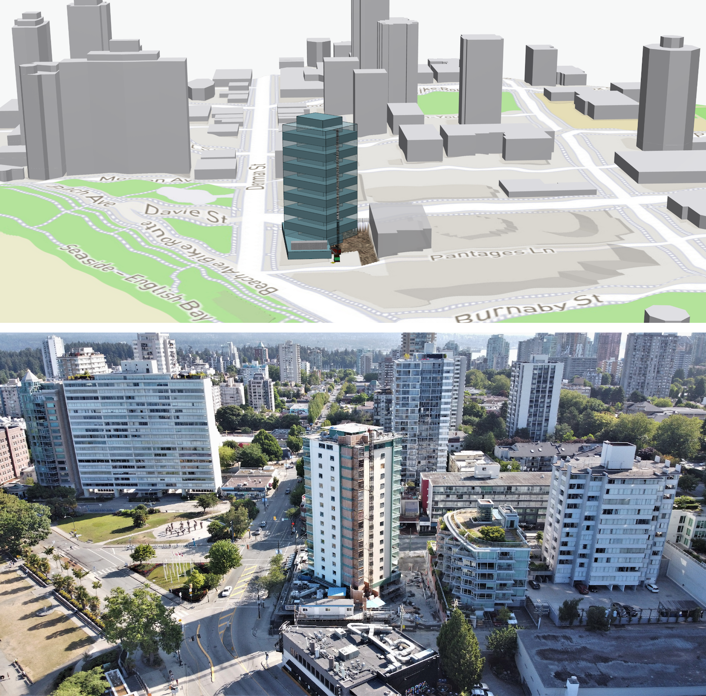 Modeling on cmBuilder gives an accurate idea of what the actual building looks like in the geographical site with respect to its surroundings