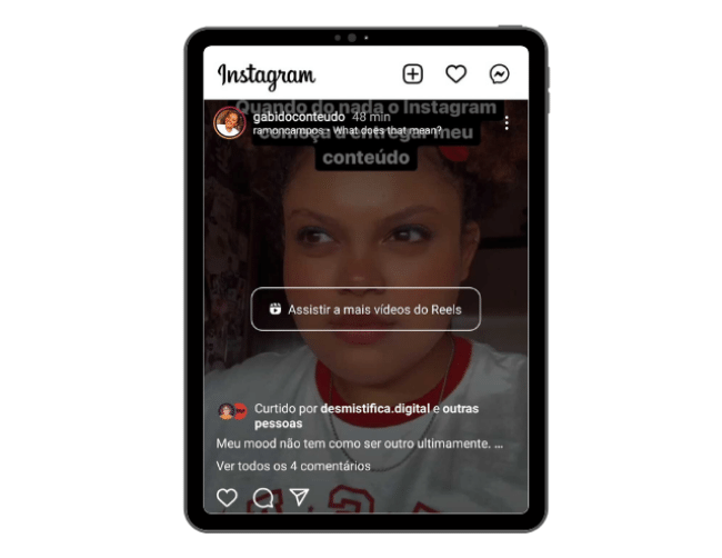 Melhorias no reels do Instagram