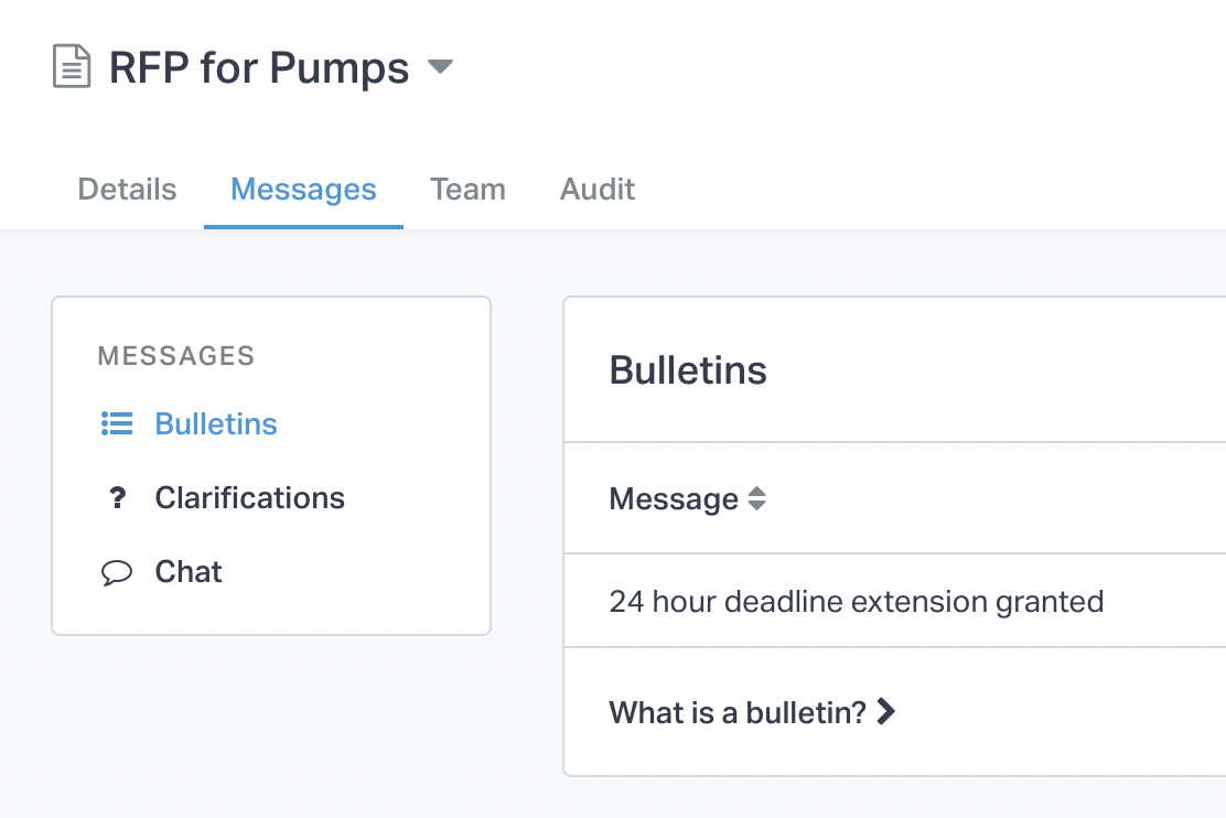 DeepStream platform features: Bulletins, Clarifications, Chat