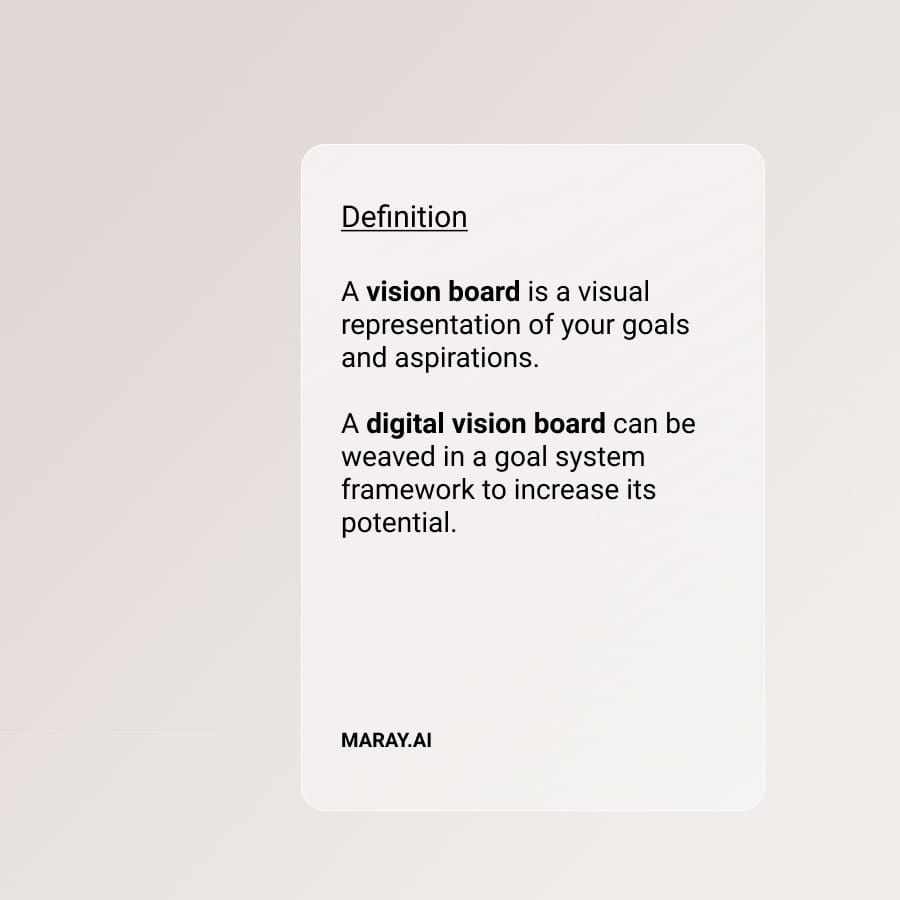 The definition of vision board.
