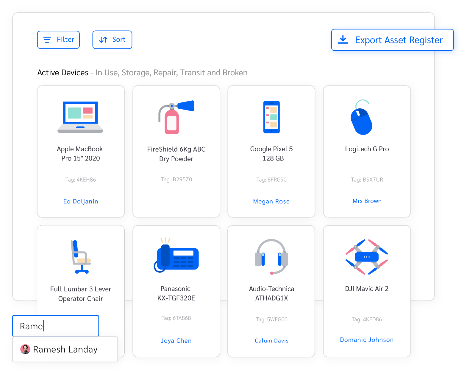 Asset register