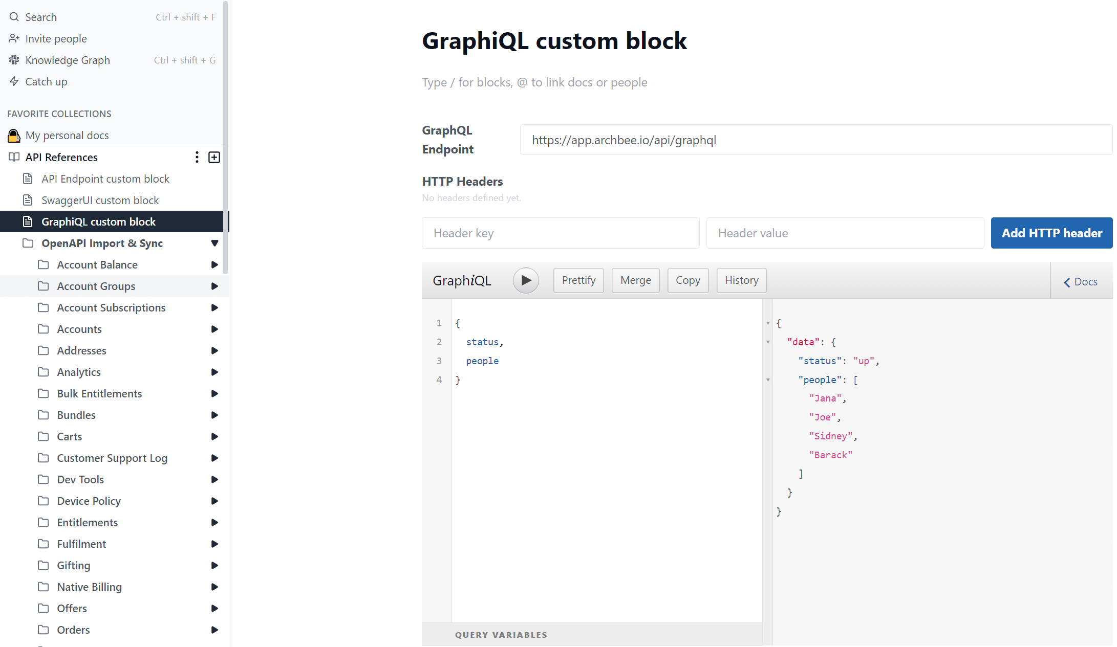 Developer and API Docs