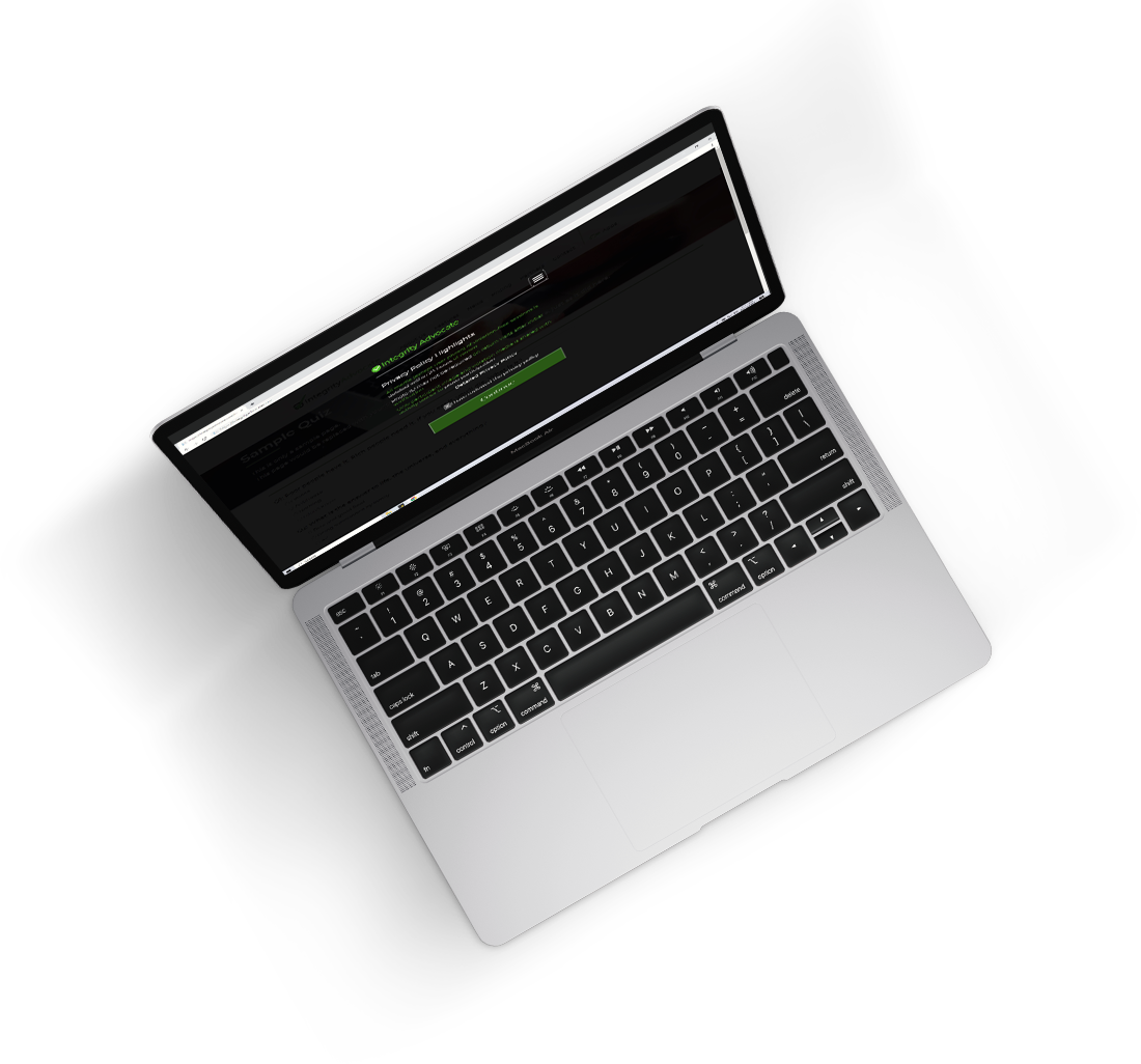Laptop demonstrating Integrity Advocate
