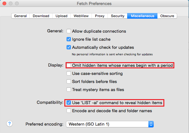 Fetch preferences