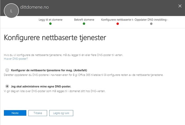 Velg DNS eller Microsoft