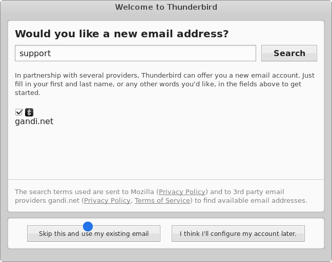 Få hjelp til å sette opp post i mozilla thunderbird