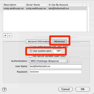 Klikk på SMTP