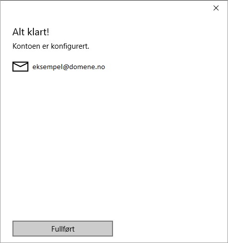 Oppsett av epostkonto i Windows 10 8 Fyll inn info