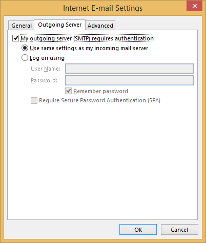 Internet E-mail Settings