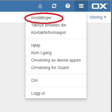 Hvordan legge til signatur i OX? 1 Open xchange innstillinger