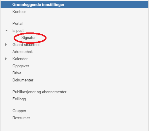 Hvordan legge til signatur i OX? 2 Signatur
