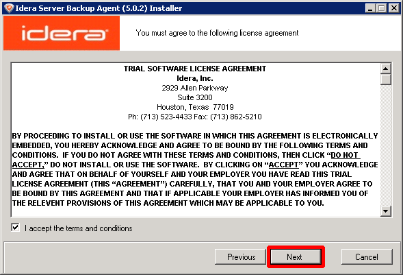 Hvordan installere R1Soft (Idera) Backup Agent på Windows? 5 Idera - trykk neste