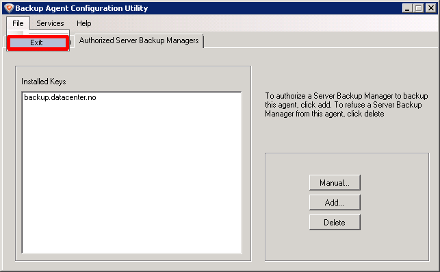 Konfigurere Backup Agent på Windows 4 Brannmur