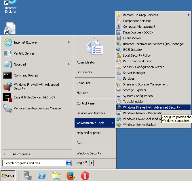Begrense tilkoblinger til Windows server