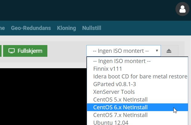Starte cloud server i rescue mode