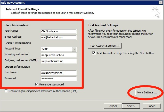 Velg Internet E-mail