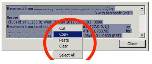 marker teksten du finner under internet headers