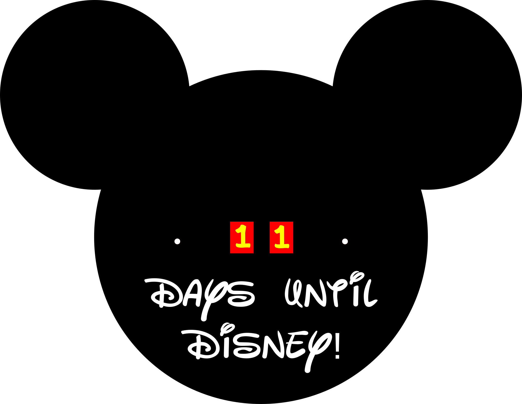 Free SVG Files for Cricut DIY Mickey Mouse Disney Countdown SVG