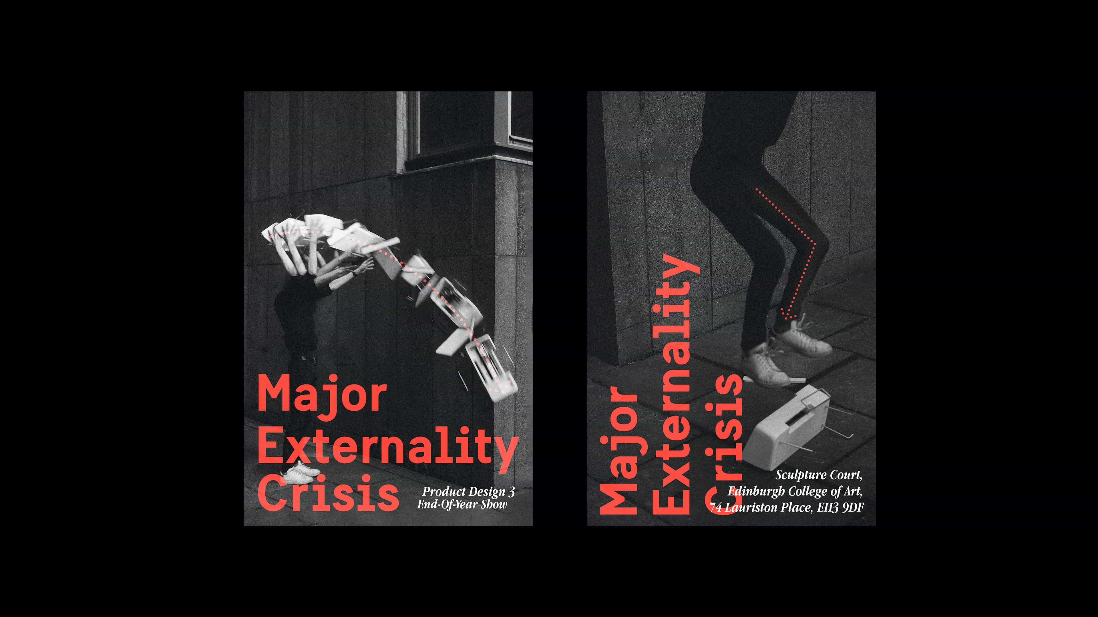 Exhibition identity of 3rd Year Product Design work at the intersection of technology and craft. Open to the public at Edinburgh College of Art Sculpture Court and running April 24th to April 28th.