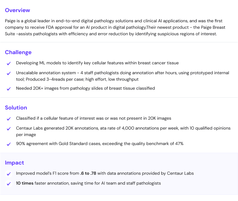 Paige Enhances Pathology AI with Centaur AI Annotations — figure 1