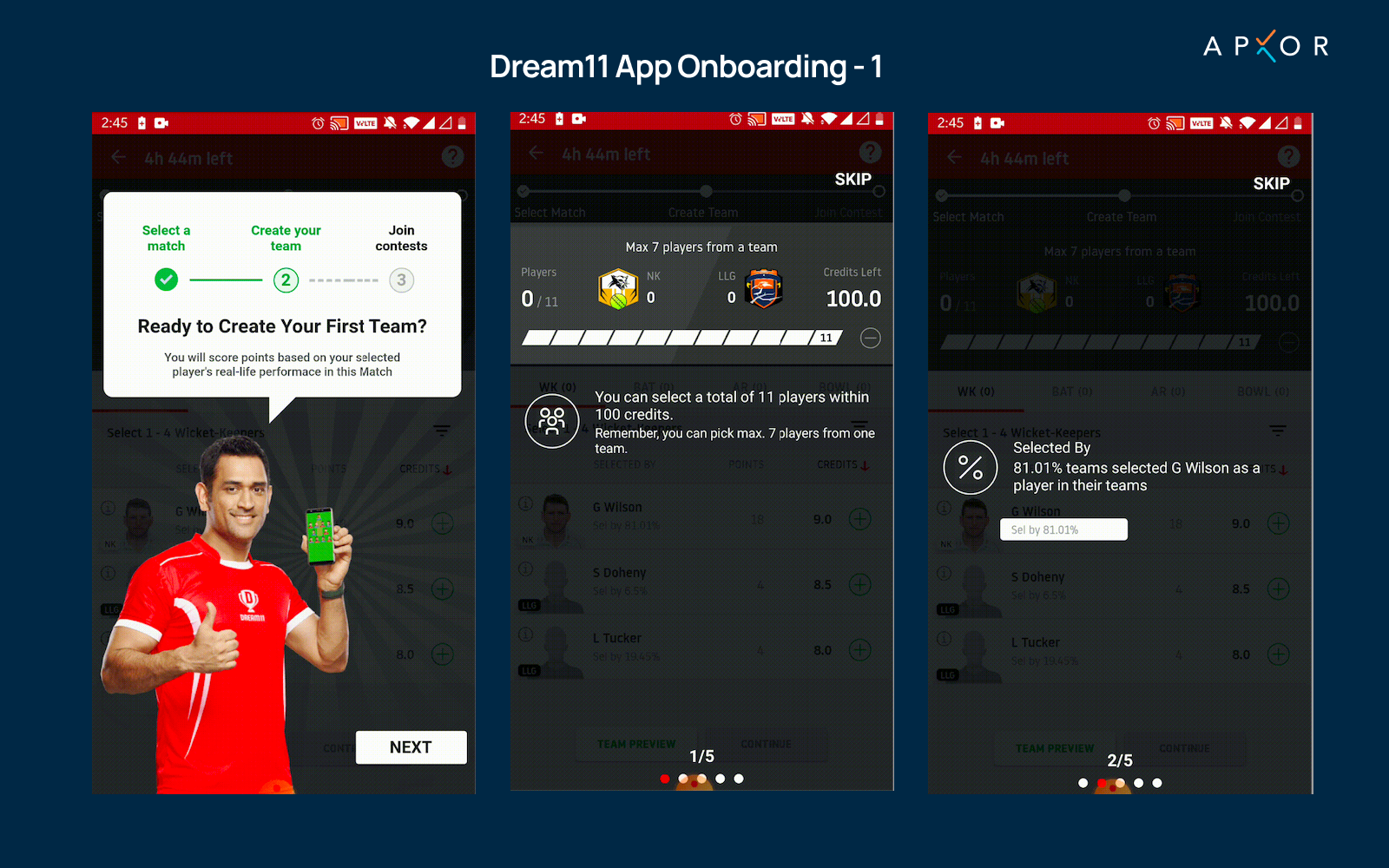 Dream11 App Onboarding Images Apxor