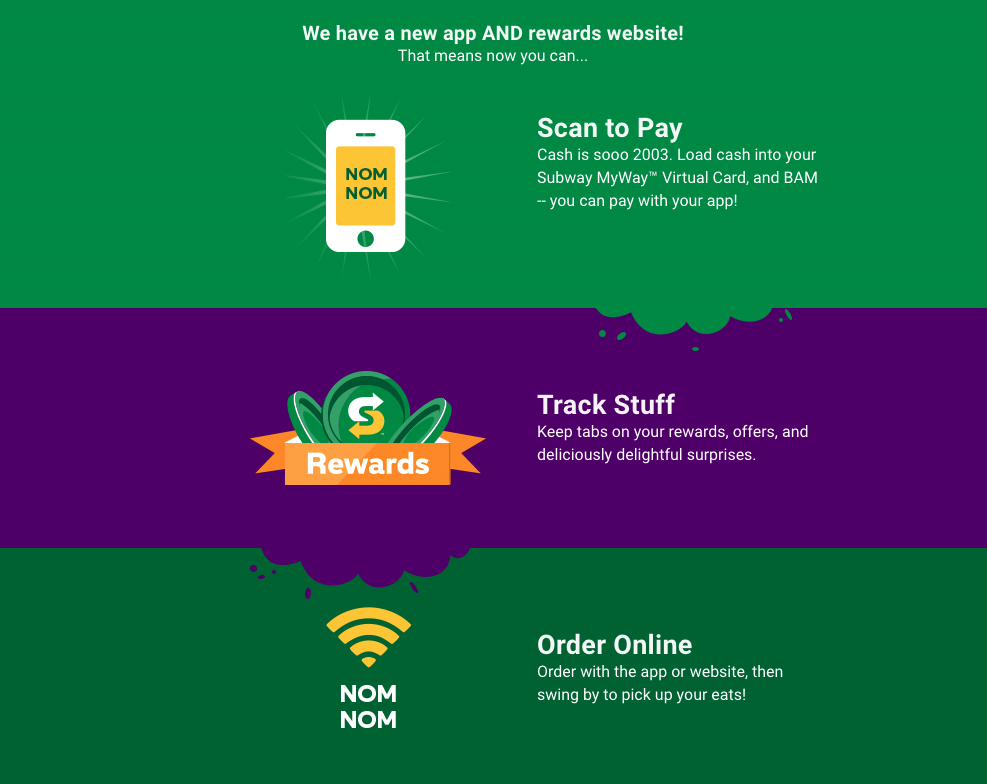 Subway MyWay™ Rewards shopping application.