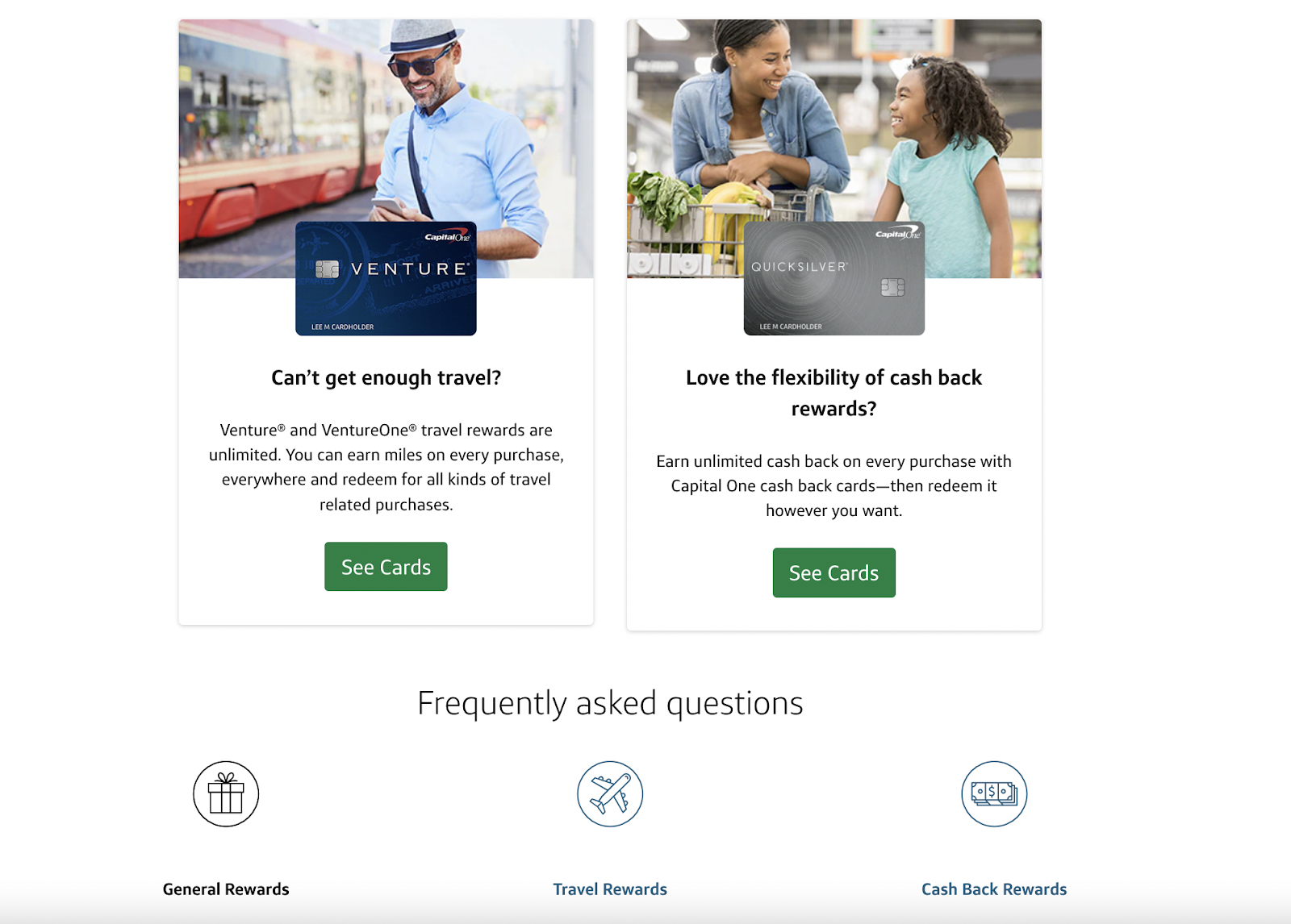 Capital One Rewards scheme is a multi-tier system made up of “General Rewards”, “Travel Rewards”, and “Cash Back Rewards”.