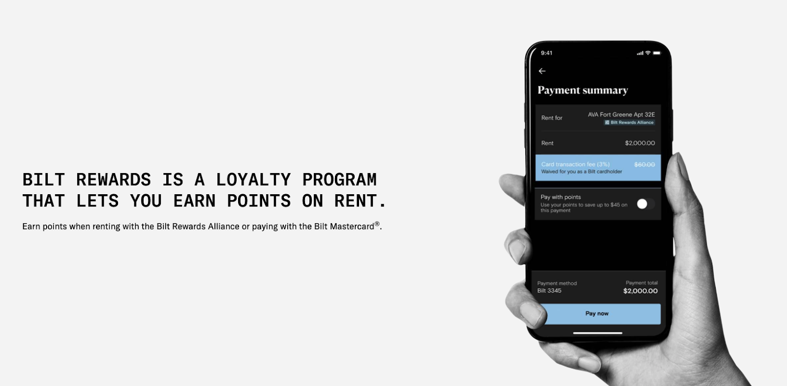 BILT Mastercard rewards app.