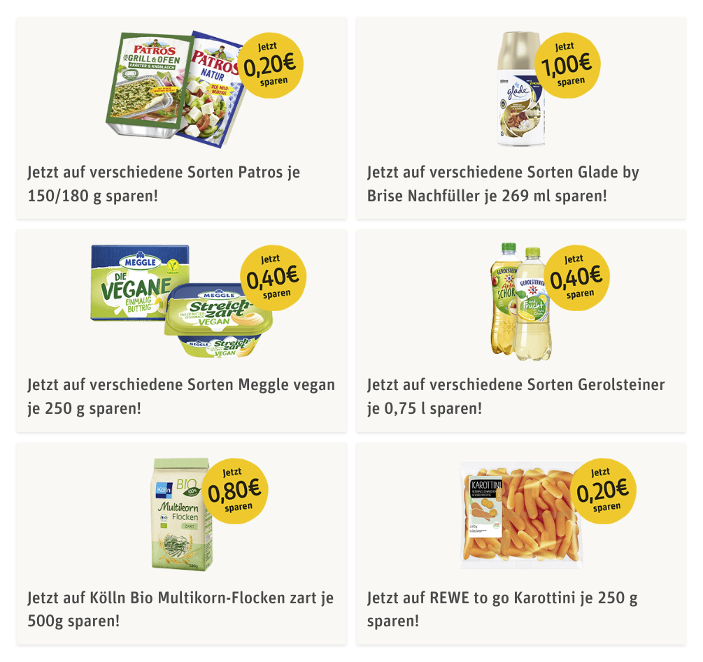 Example of coupon-based discounts used by REWE.