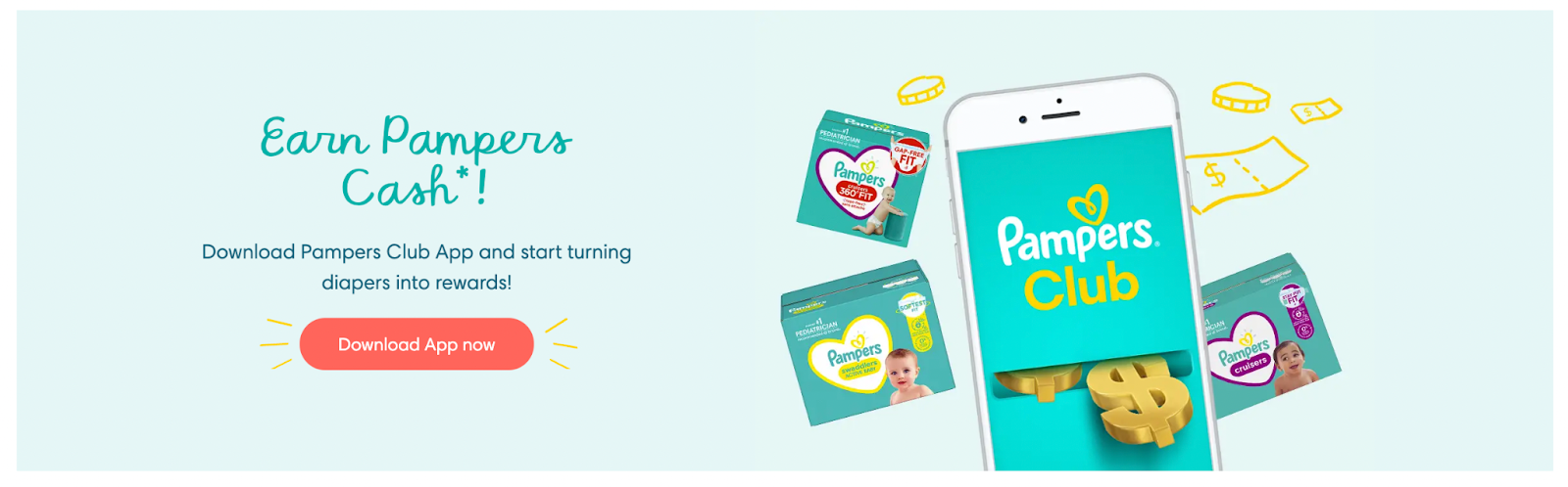 Pampers Rewards’ Pampers Club App gives consumers access to the loyalty program, parenting tips and lots more. (source)