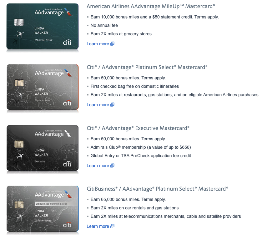 AAdvantage® credit cards overview.