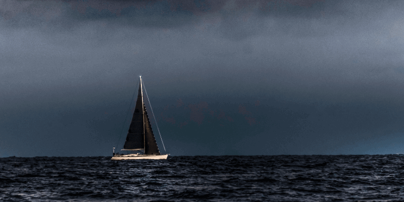 A sailing yacht in rough weather - local weather for yacht charter