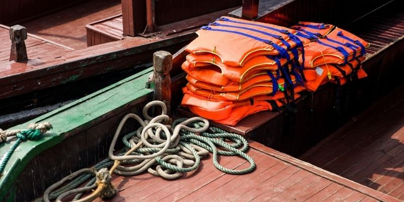 life jackets on boat