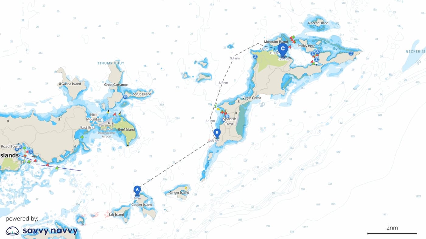 savvy navvy chart for the British Virgin Islands