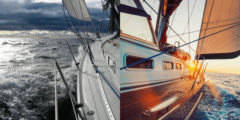 sailing in different weather on charter - be prepared