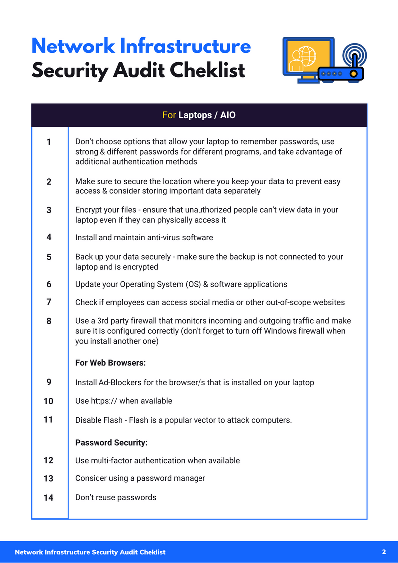 Checklist for Network Devices Security Developers & Agencies