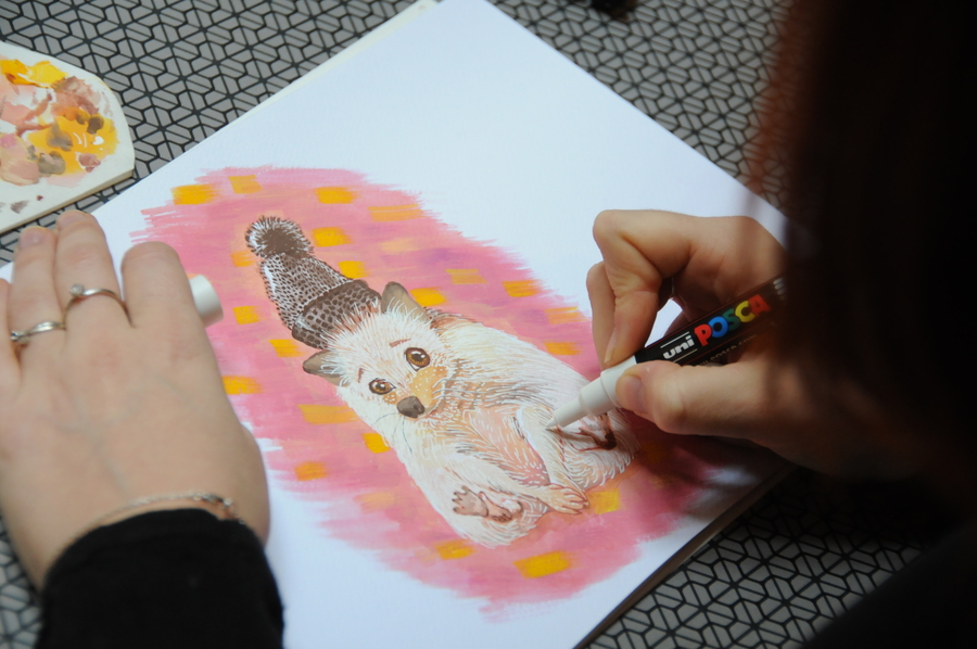Peinture à la gouache et au posca
