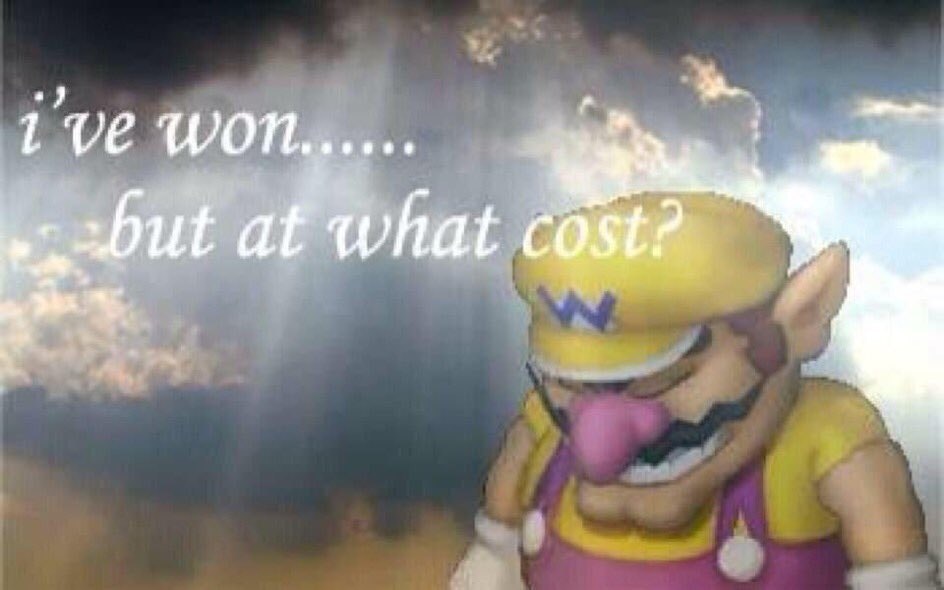 Image result for at what cost meme