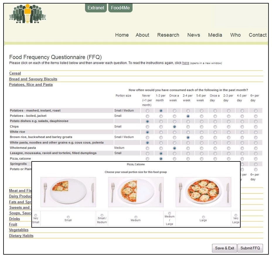 JMIR - Online Dietary Intake Estimation: The Food4Me Food Frequency Questionnaire | Forster | Journal of Medical Internet Research