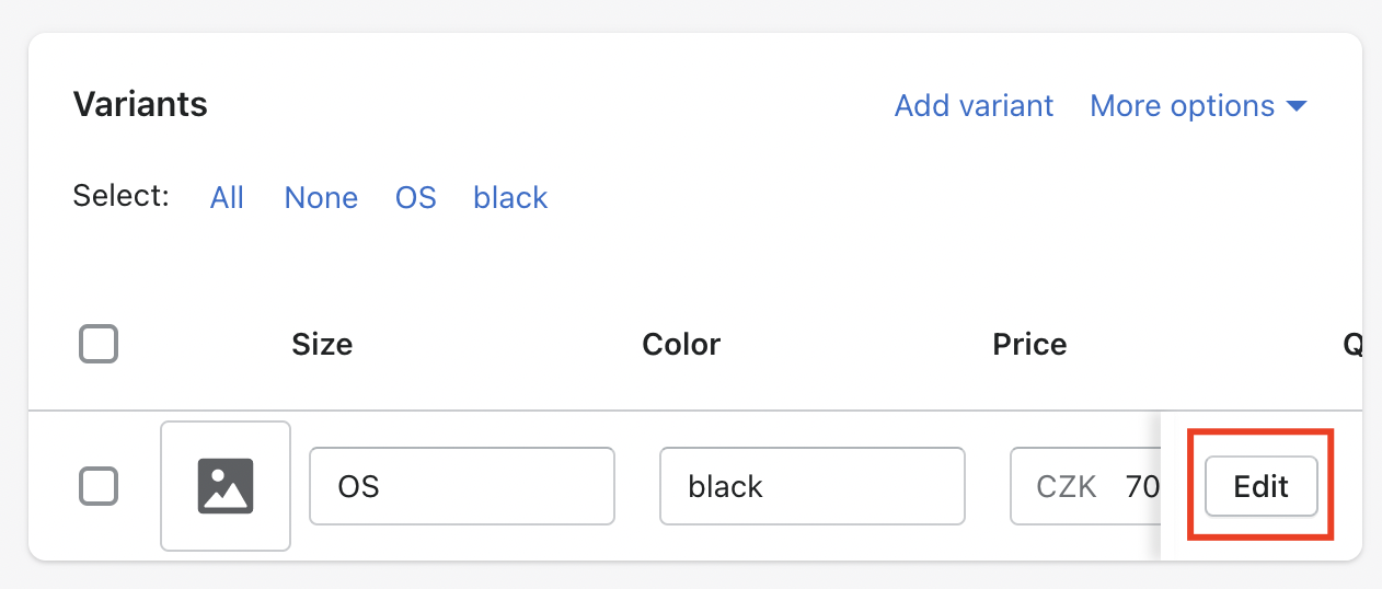 Zasilkovna Shopify - vaha produktu