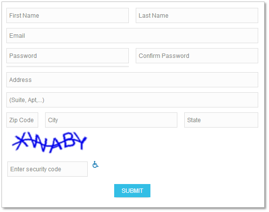 Form using placeholder text