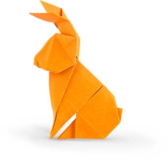 Orange Origami Rabbit