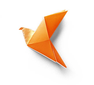 Orange Origami Bird