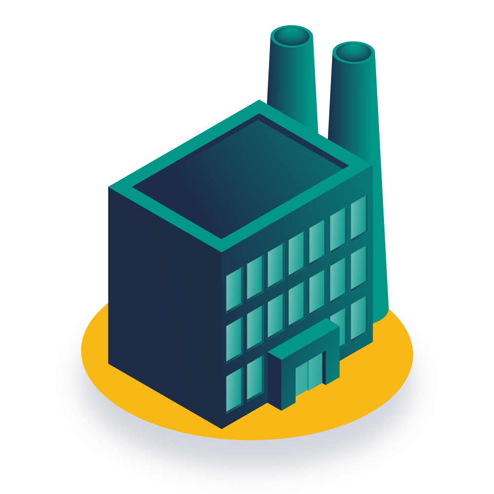 Illustration of a manufacturing building